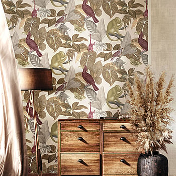 Galerie Wallcoverings Product Code 18504 - Into The Wild Wallpaper Collection - Beige Red Colours -  