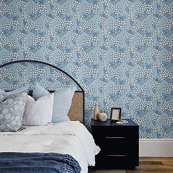 Galerie Wallcoverings Product Code ET12022 - Arts and Crafts Wallpaper Collection - Skye Blue White Colours -  