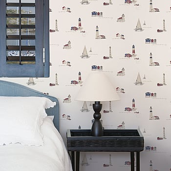Galerie Wallcoverings Product Code G23315 - Deauville 2 Wallpaper Collection - Navy Blue Red White Colours -  