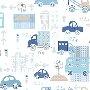 Galerie Wallcoverings Product Code G56009 - Just 4 Kids Wallpaper Collection - Blue White Colours -  