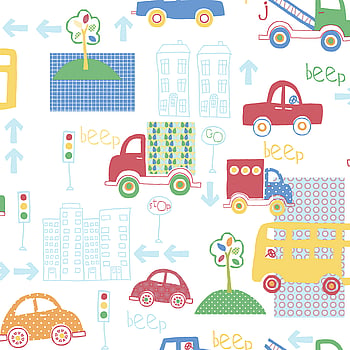 Galerie Wallcoverings Product Code G56010 - Just 4 Kids Wallpaper Collection - Red Blue Green Yellow Orange Colours -  