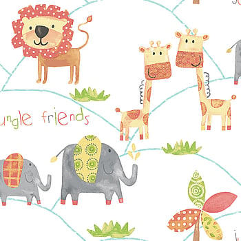 Galerie Wallcoverings Product Code G56023 - Just 4 Kids Wallpaper Collection - Orange Grey Green Colours -  