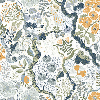 Galerie Wallcoverings Product Code S65103 - Sommarang Wallpaper Collection - White Orange Multi-coloured Colours -  